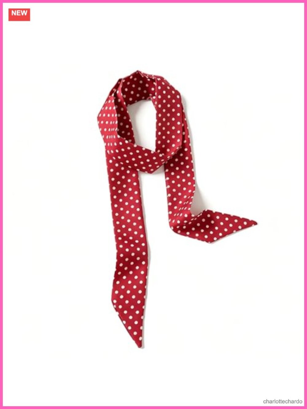 Polka Dot Skinny Scarf Ribbon Neck Hair Headband Waist Belt Polyester